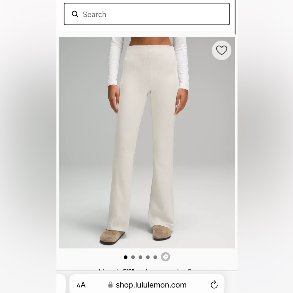 2 Lululemon Brushed Softstreme Ribbed Zip Flare Pant - Black and Bone